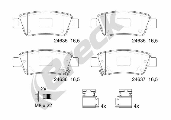 Brake Pad Set, disc brake - 24635 00 704 00 BRECK